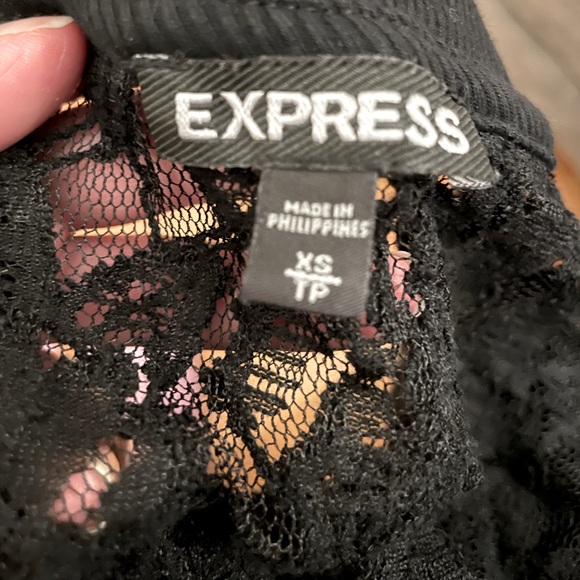 Express 3/4 Sleeve Sheer Top (Lace Detail) - Picture 6 of 6